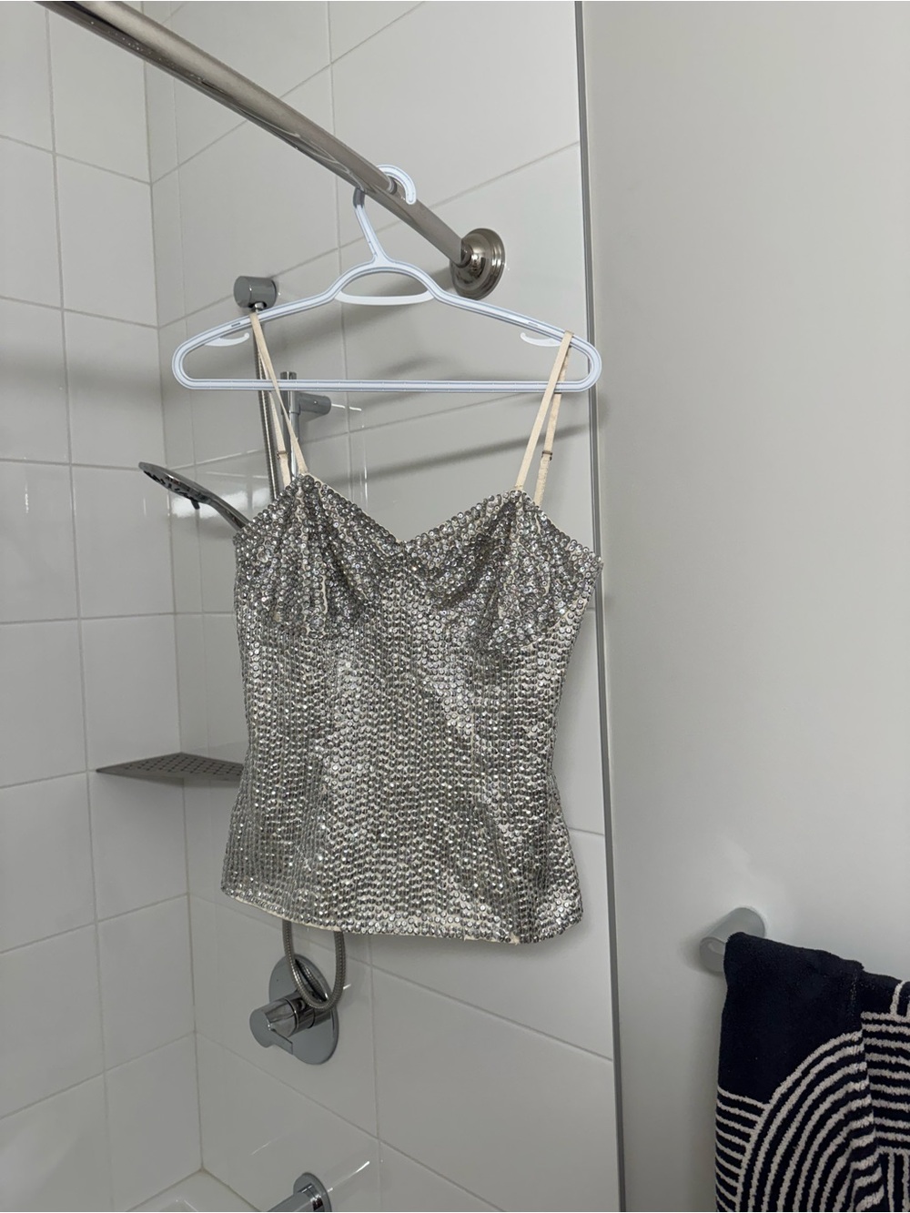 Guess by Marciano Silver Sequin Cami Tank